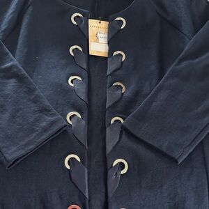 Vecceli Italy Navy Blazer with Eyelet Accents